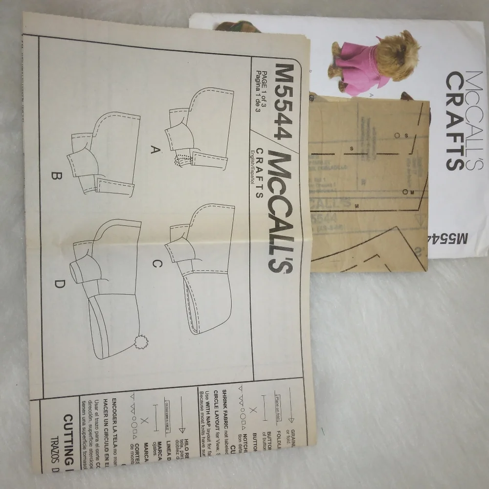 MCCALL'S M5544 Pet Pullovers for dogs , size XS-S-M